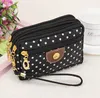 New fashion girl women's wallet credit card key phone holder zipper purse lady dot handbags top quality