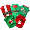 かわいいペット犬のクリスマスプレゼント服5色犬のアパレルコットン服Tシャツジャンプスーツの子犬衣装ペットサプライDHL無料在庫