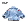 CNUM GIRLS JACKETS Spring Cotton Kids Girls Jackets amprockar för barn Autumn Denim Coats Children Designer Clothing Print 2017 2062083