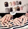 24pcs / ensemble brillant faux ongles brillant sexy mignon faux ongles courts longs