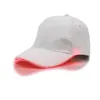Berretti da baseball LED Cotone Nero Bianco Brillante LED Light Ball Caps Glow In Dark Cappelli Snapback regolabili Cappelli da festa luminosi lin2966
