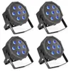 4パック7x10W LEDフラットパーパリティライトDJディスコライトウォッシュエフェクトパーティーKTVウェディングのパーライト