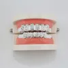 Zähnekappen Dental Grills Kristall Inlay Top Boden Mund Grillgold Gold Farbe Hiphop Zahn Grillz Männer Körper Schmuck