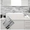 Branco cinza mosaico mosaico casca e pau telha de parede auto adesivo backsplash diy cozinha casa casa de banho casa decalque adesivo vinyl 3d