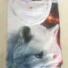 EHUANHOOD homens camiseta Harajuku Teen Lobo 3D T Shirt Dos Homens de Manga Curta Tops de Verão Moda T-shirt O-pescoço Camisa de Compressão tee