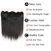 Rak mänskligt hårbuntar med frontal Billiga brasilianska Virgin Hair Weave 3 buntar med 13x4 spets frontal naturlig färg hår förlängning