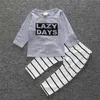 2018 Autumn Boy Clothes Cotton Long-sleeved T-shirt+ Pants Write A Newborn Baby Girls Clothing Set