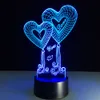 Hochzeitsdekorationen lieben Sie 3D -LED -Lampe Nachtleuchte Tischlampe 3D Illusion Lampe Visualisierung USB Powered Night Light7980069