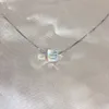 S925 cristal autrichien Cube romantique magique collier ras du cou fantaisie Aurora sucre pendentifs colliers pour femmes bijoux
