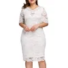 Gamiss Plus Size V Neck Half Sleeve Lace Dress Bodycon 2018 Women Fashion Sexy Office Club Work Ladies Dresses Big Size Vestido