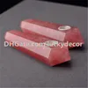 Natural Strawberry Quartz Crystal Smoking Pipe Red Quartz Wand Point Smoke Pipe Healing Stone Earth Gem Hippie Tobacco Pipe w/Carb Hole 1pcs