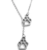 Gratis Ship 10st / Lot Tibetansk Silver Style Paw Print Charms Chain Halsband Smycken Gift DIY