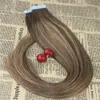 100 mänskliga hårband i förlängningar Balayage markerat tejp på Remy hårförlängningar omber brasilianska hårförlängningar 100g40pcs6818309