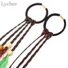 Lychee Boho dreadlock kralen kleurrijke veer elastische haarring haarverlenging faux vlechten hairwear sieraden voor mannen vrouwen9980276