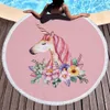 Strandtuch 150 * 150 cm runde Handtücher Sommer Schwimmen Bad Cartoon Schal Yoga Matte 16 Farben Babydecke C3828