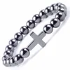 2018 Fashion Natural Hematite Stone Men Charm Stracelets Bangles for Women Jewelry Xmas Regalo al por mayor7518904