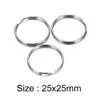 100 pcs/lot 25*25mm porte-clés en métal anneaux fendus porte-clés porte-clés rond cercle porte-clés accessoires