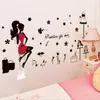 Modern mode sexy meisje stickers raam showcase rode jurk vrouw muur sticker waterdicht meubels stikers pvc9394301
