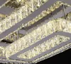 LED Modern Square Crystal Rostfritt stål Ljuskrona LED-lampa taklampor för foajé sovrum LLFA