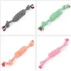 Pet Dog chews Rope Fun Pet Knot cotton ropes Toy Stripe Rope Dog cleaning teeth Toy Durable High Quality Dog Accessories