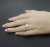 Ny Fashion Wedding Ring Four-Claw Micro Inlay Zircon Par Ring Mode Anti-Real Diamond Ring Trade Smycken Partihandel