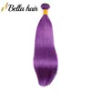 紫色のブラジルのバージンヘアバンドルシルキーストレートレミーバージンヒューマンヘアウェフトウィーブ3or4 pcslot bella hair2861573