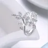 Новое кольцо в виде листа, посеребренное кольцо из серебра 925 пробы с оливковой ветвью для женских украшений 8091827