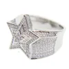 top quality #9 10 11 full micro pave cz wedding engagement hip hop bling star shape cool street boy bling iced out cz ring S18101607