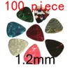 100pcs picaretas da guitarra Peças Acústico Celluloid Plectrum 0,46 milímetros / 0,71 milímetros / 0,96 milímetros / 1,2 milímetros /1.5mm