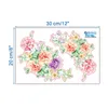 Colorful Flowers 3D Wall Stickers Beautiful Peony Fridge Stickers Wardrobe Toilet lid sticker Bathroom Decoration PVC Wall Decals Adhesive