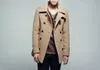 Mens TWO-breasted Wool Cashmere Slim Overcoat Fits Long Trench Coats Outwear Lapel Collar 7Colors