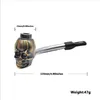 Bent head, metal smoke rod, pipe head, skull shape