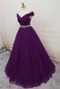 2018 Hot Sprzedaż Tulle Suknia Wieczorowa Vestido Longo Moda V-Neck Off-Should Crystal Waist Lace-Up Celebrity Formalna celebrytka Suknie BQ47