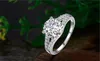 YHAMNI Real Solid Silver Trouwringen voor Dames Inlay Sona 2 Carat CZ Diamond Engagement Ring 925 Sterling Zilveren Fijne Sieraden J29G