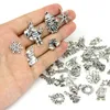 50Pcs/Lot Retro Alloy Loose Beads Trendy Christmas Charms Metal Pendant Tibetan Silver Vintage DIY Bracelet and Necklace Xmas Jewelry Making