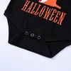 Il mio primo pagliaccetto per bambini di Halloween vestiti per bambini fantasma pagliaccetto nero zucca a strisce scaldamuscoli vestito a maniche lunghe tutine carine abbigliamento per bambini
