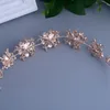 Barokowy moda urocza perła kryształowe tiary ślubne rhinestone różowe złoto opaski na kobiety