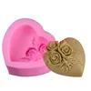 3D Heart Flower Mold for Cake Silicone Mould Cake Decoration tools Fondant Flowers Wedding Cakes Mould 122629