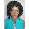 Hoge kwaliteit kinky twist braziliaans full lace front pruik korte bob pruik synthetische hittebestendige zwarte bruine doos vlecht pruiken voor zwarte vrouwen