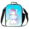 Sevimli Unicorn Baskılı Öğle Soğutucu Çanta İçin Kızlar Kadınlar Küçük Fermuar Lunchbox İçin Ofisi Çocuklar Açık Taşınabilir Gıda Öğle Çanta Buz Paketleri