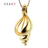 Cluci Hot Sale Summer Beach Women Jewelry Shell Charms 925 Sterling Silver Conch Necklace Cage Pendant S18101607