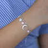 Charme bijoux nouvelle dame filles délicat bracelet gland étoile lune bracelet elegent hexgram chaîne micro pave brillant cz mode cadeaux