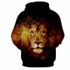 Lion Imprimé Hoodie Hommes 3d Hoodies Automne Printemps Mince Sweatshirts Garçons Vestes Qualité Pullover Unisexe Femmes Animal Streetwear Out Manteau