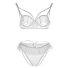 Plus storlek erotiska bandage underkläder underkläder kvinnor öppna sexiga bh panty ruffles micro bikinis hot lenceria femenina exotiska kläder s18101509