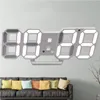 Moderne 3D LED Horloge Murale Réveil Numérique Date Température mécanisme Alarme Snooze Bureau Table Horloge dans la boîte au détail 5 pcs