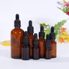 زجاجات 10ML العنبر زجاج القطارة للزيوت العطرية / عطور إعادة الملء إفراغ العنبر زجاجة زجاجات DIY الأخلاط زجاج