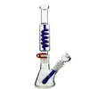 Green Blue Condenser Coil Freezable Beaker Bong Dab Rigs Water Pipes Build A Straight Tube Bong Glass Vattenrör 18,8 mm fog