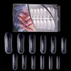 240pcs / set False Nail Tips Clear FRANSE volledige cover Acryl Nagels Mold met Schaalhulpmiddelen Nail Art Tips Model