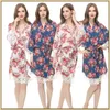 Robes de demoiselle d'honneur 2019 cadeaux de demoiselle d'honneur personnalisés coton imprimé Floral Robes de soirée de mariée manches longues M XXL