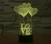 Visual Stereo Lights День Святого Валентина LOVE 3D Lights Красочная настольная лампа с сенсорным управлением Night